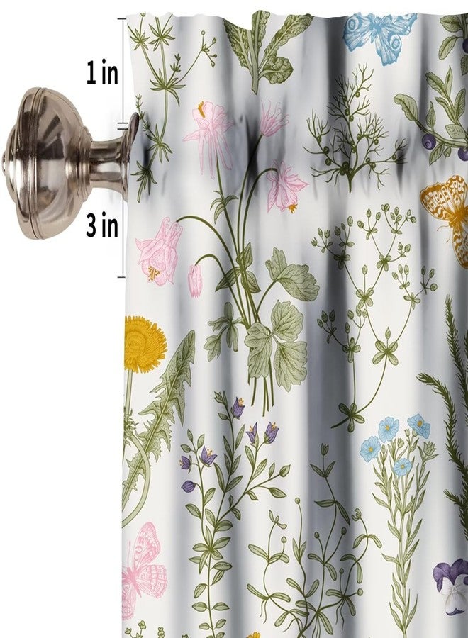 Kurtect Vintage Floral Window Valance Green Botanical Butterfly Colorful Valance Curtain Bedroom Kitchen Living Room Cafe Dining Room 54x18in - Image 4